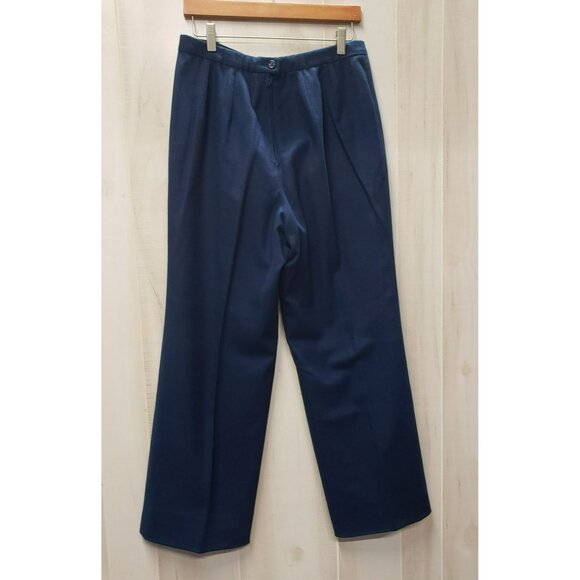 Vintage Pendleton Wool High-Waisted Navy Trousers, Back zip, 29" W, Size 16 - Picture 4 of 9